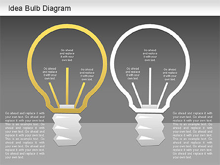 아이디어 전구 다이어그램, 슬라이드 14, 01206, 비즈니스 모델 — PoweredTemplate.com