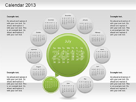 Kalender PowerPoint 2013, Slide 8, 01207, Timelines & Calendars — PoweredTemplate.com