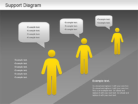 Diagrama de Suporte, Deslizar 14, 01208, Modelos de Negócio — PoweredTemplate.com