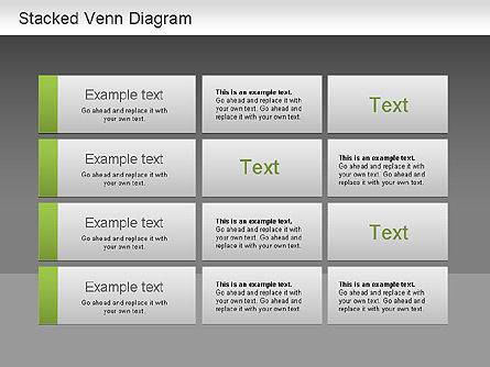 Diagrama de Venn apilado, Diapositiva 16, 01209, Modelos de negocios — PoweredTemplate.com