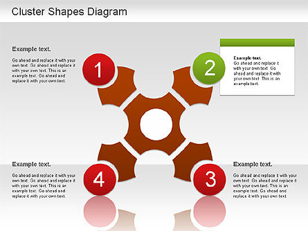 클러스터 모양 다이어그램, 슬라이드 6, 01210, 매트릭스 차트 — PoweredTemplate.com