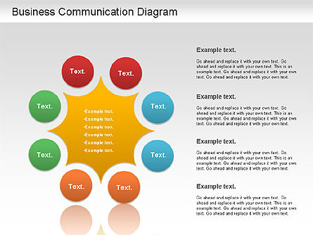 Business comunicação diagrama, Deslizar 12, 01212, Diagramas de Processo — PoweredTemplate.com
