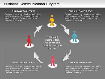 Business comunicação diagrama, Deslizar 15, 01212, Diagramas de Processo — PoweredTemplate.com