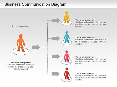 Business comunicação diagrama, Deslizar 8, 01212, Diagramas de Processo — PoweredTemplate.com