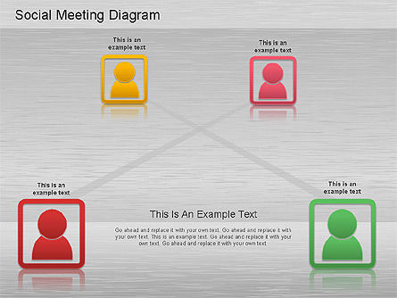 Schéma de réunion sociale, Modele PowerPoint, 01214, Graphiques organisationnels — PoweredTemplate.com