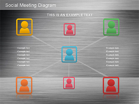 Social Meeting Diagram, Slide 16, 01214, Organizational Charts — PoweredTemplate.com