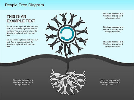 Schema di People Tree, Gratis Modello PowerPoint, 01218, Modelli di lavoro — PoweredTemplate.com