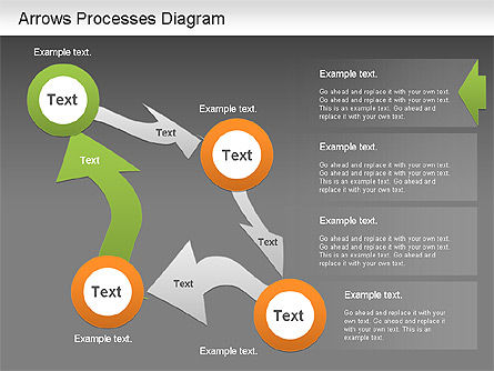 Pfeil-Prozess-Diagramm, Folie 13, 01219, Prozessdiagramme — PoweredTemplate.com