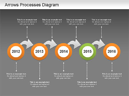 Diagrama del proceso de la flecha, Diapositiva 15, 01219, Diagramas de proceso — PoweredTemplate.com