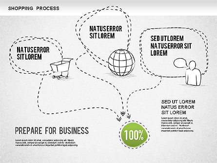 Shopping Process Diagram, Slide 10, 01223, Process Diagrams — PoweredTemplate.com