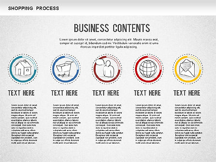 Shopping Process Diagram, Slide 11, 01223, Process Diagrams — PoweredTemplate.com