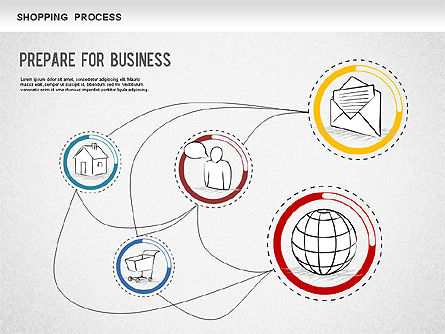 Shopping Process Diagram, Slide 13, 01223, Process Diagrams — PoweredTemplate.com