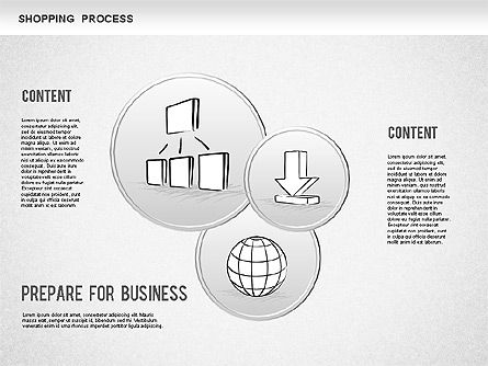 Shopping Process Diagram, Slide 14, 01223, Process Diagrams — PoweredTemplate.com
