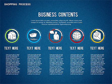 Shopping Process Diagram, Slide 16, 01223, Process Diagrams — PoweredTemplate.com