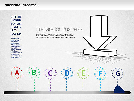쇼핑 프로세스 다이어그램, 슬라이드 7, 01223, 프로세스 도표 — PoweredTemplate.com