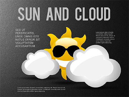 太阳和云彩的形状, 幻灯片 11, 01224, 形状 — PoweredTemplate.com