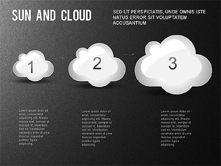 Sun and Clouds Shapes, Slide 12, 01224, Shapes — PoweredTemplate.com