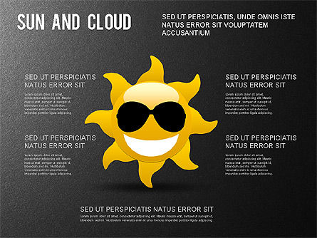 태양과 구름 모양, 슬라이드 13, 01224, 모양 — PoweredTemplate.com