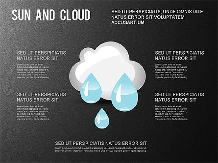 太陽と雲の形, スライド 14, 01224, 図形 — PoweredTemplate.com