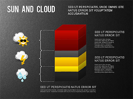 太陽と雲の形, スライド 16, 01224, 図形 — PoweredTemplate.com