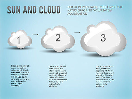 Sun and Clouds Shapes, Slide 2, 01224, Shapes — PoweredTemplate.com
