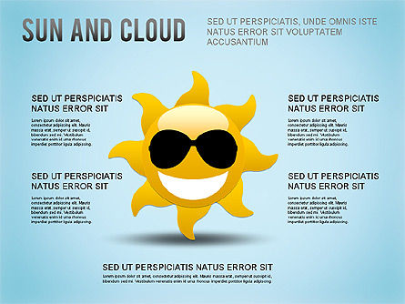 太陽と雲の形, スライド 3, 01224, 図形 — PoweredTemplate.com