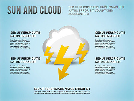 태양과 구름 모양, 슬라이드 6, 01224, 모양 — PoweredTemplate.com