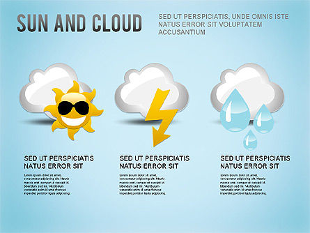 Sun and Clouds Shapes, Slide 9, 01224, Shapes — PoweredTemplate.com