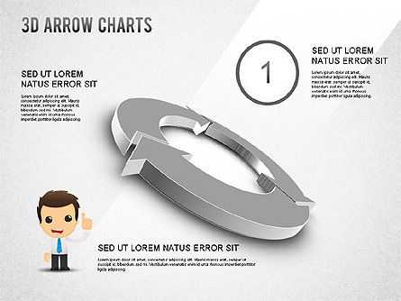 3D Donut Arrow Chart, Gratis Plantilla de PowerPoint, 01226, Diagramas de proceso — PoweredTemplate.com
