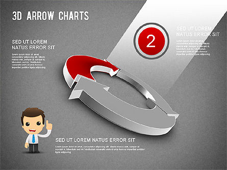 3D Donut Arrow Chart, Diapositiva 10, 01226, Diagramas de proceso — PoweredTemplate.com