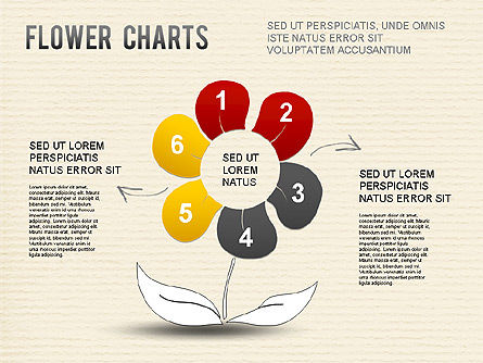 Flower Chart, Slide 9, 01229, Pie Charts — PoweredTemplate.com