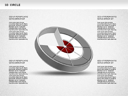 3d diagrama de roda segmentada, Deslizar 10, 01232, Modelos de Negócio — PoweredTemplate.com