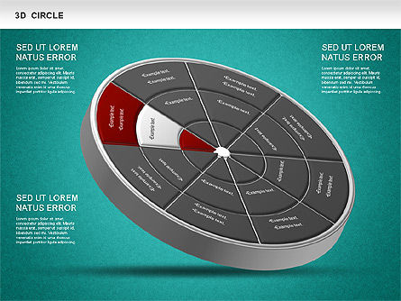 Diagramme de roue segmenté 3D, Diapositive 11, 01232, Modèles commerciaux — PoweredTemplate.com