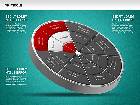Diagramme de roue segmenté 3D, Diapositive 12, 01232, Modèles commerciaux — PoweredTemplate.com