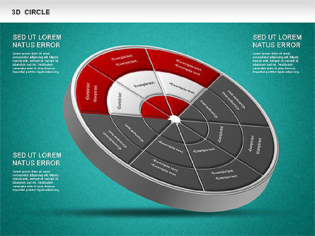 Diagramme de roue segmenté 3D, Diapositive 13, 01232, Modèles commerciaux — PoweredTemplate.com