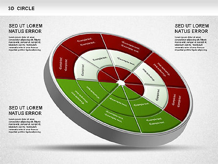 3d gesegmenteerde wieldiagram, Dia 5, 01232, Businessmodellen — PoweredTemplate.com