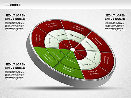 3d diagrama de roda segmentada, Deslizar 6, 01232, Modelos de Negócio — PoweredTemplate.com
