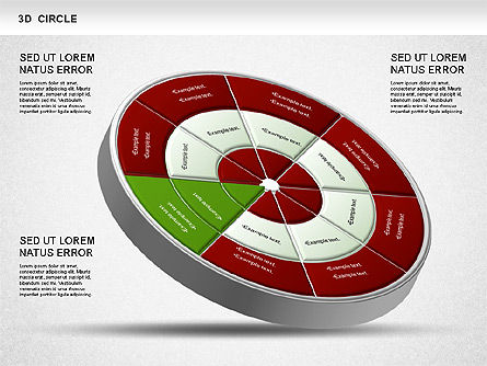 3d gesegmenteerde wieldiagram, Dia 7, 01232, Businessmodellen — PoweredTemplate.com