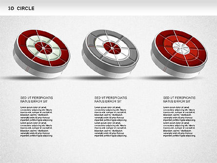 Diagramme de roue segmenté 3D, Diapositive 9, 01232, Modèles commerciaux — PoweredTemplate.com