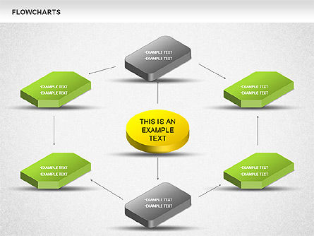 Diagramme 3d, Diapositive 3, 01233, Organigrammes — PoweredTemplate.com