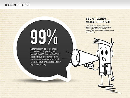 재미있는 대화 상자 모양, 슬라이드 2, 01235, 모양 — PoweredTemplate.com