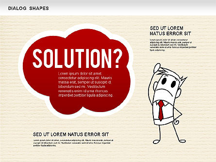 재미있는 대화 상자 모양, 슬라이드 5, 01235, 모양 — PoweredTemplate.com