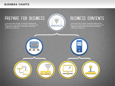 Org gráfico de negócio, Deslizar 14, 01236, Organogramas — PoweredTemplate.com