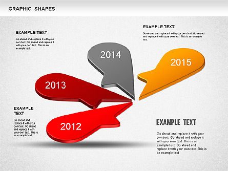 Timeline shapes, Modelo do PowerPoint, 01237, Timelines & Calendars — PoweredTemplate.com