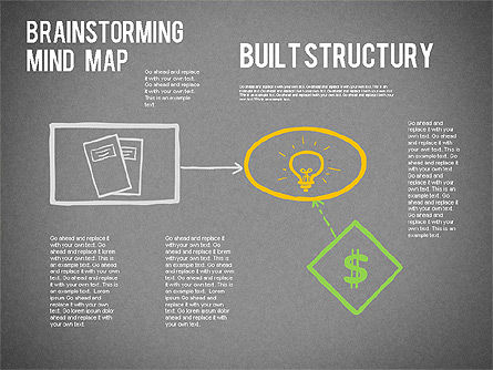 브레인 스토밍 마인드 맵, 슬라이드 12, 01239, 비즈니스 모델 — PoweredTemplate.com