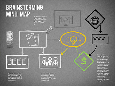 브레인 스토밍 마인드 맵, 슬라이드 15, 01239, 비즈니스 모델 — PoweredTemplate.com