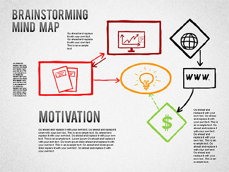 Brainstormen mindmap, Dia 5, 01239, Businessmodellen — PoweredTemplate.com