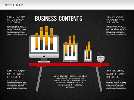 Carte des médias, Diapositive 13, 01240, Modèles commerciaux — PoweredTemplate.com