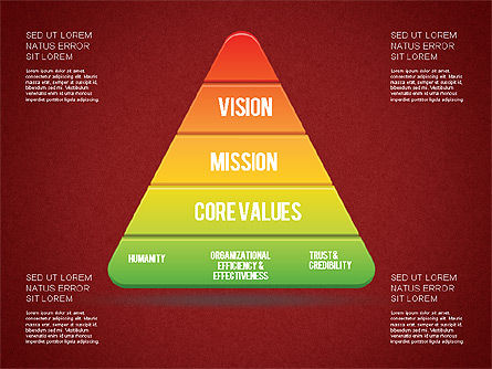 Mission, Vision and Core Values Diagram, Slide 14, 01242, Business Models — PoweredTemplate.com