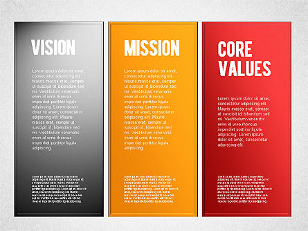 Mission, Vision and Core Values Diagram, Slide 3, 01242, Business Models — PoweredTemplate.com